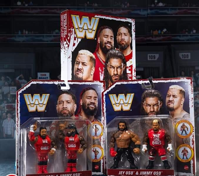 Bloodline WWE Retro 4-Pack Ringside Exclusive (Roman Reigns, Solo Sikoa, Jey Uso & Jimmy Uso) BobKatEmporium